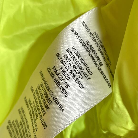 Calvin Klein Women's Cropped Mock-Neck Zip-up Vest, safety yellow, Large - Picture 5 of 6